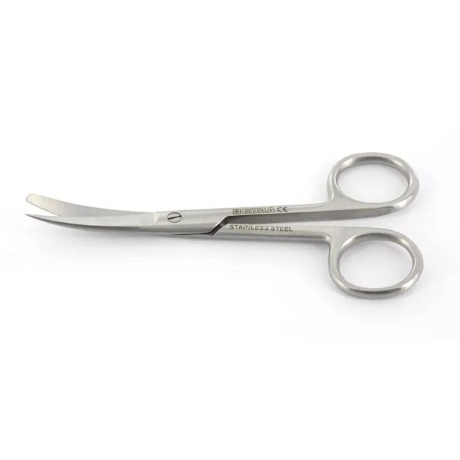 Foarfece chirurgicale curbe cu vârfuri mixte (tocit/ascuțit) 18 cm, oțel inoxidabil