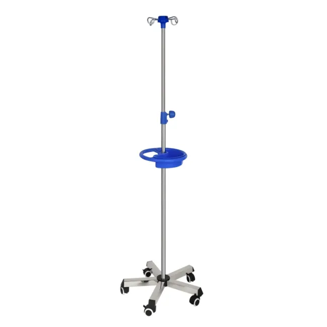 Stativ perfuzie cu 4 cârlige si 5 roti, 15 kg sarcina maxima