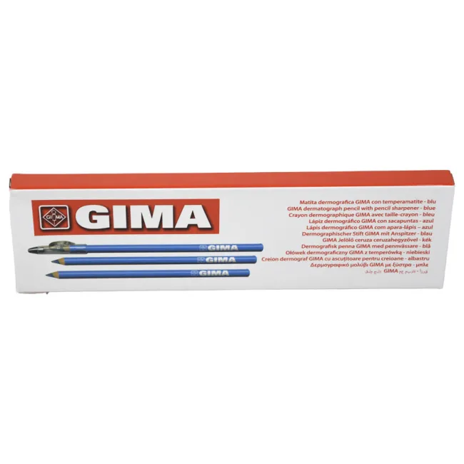 Creioane dermatografice GIMA albastre pentru marcare piele (cutie 6 buc)