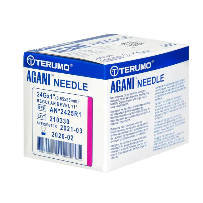 Ace hipodermice sterile Terumo Agani 24G × 1″ – 0,55 × 25 mm, violet (cutie 100 buc)