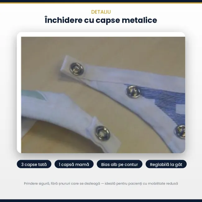 Bavetă impermeabilă pentru adulți, reutilizabilă, 46 × 76 cm – cu capse reglabile