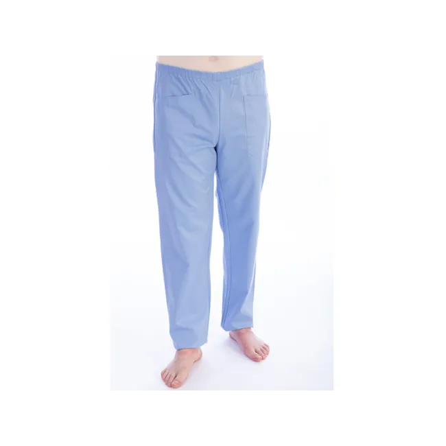 Pantaloni medicali unisex bumbac/poliester mărimea L albastru deschis (1 buc)