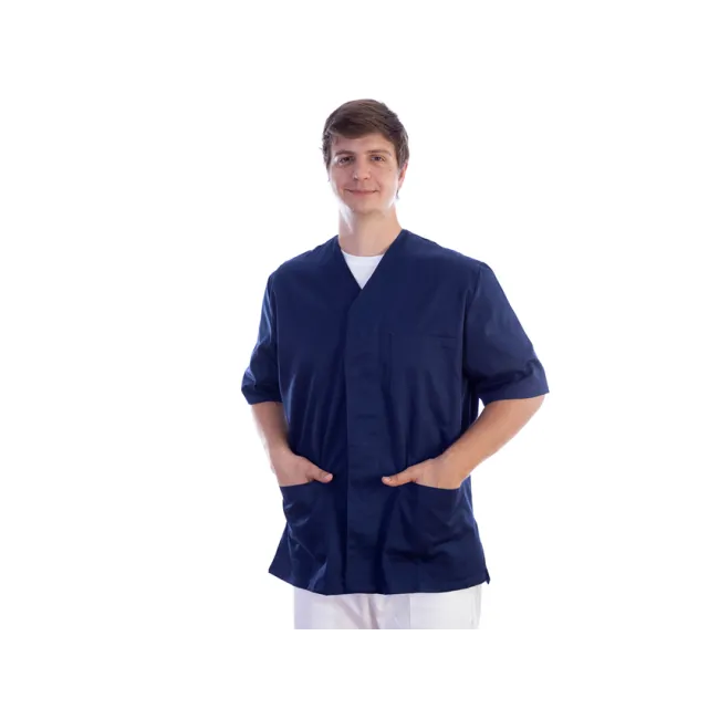 Haină medicală cu capse ascunse, bumbac/poliester, unisex L, bleumarin (1 buc)