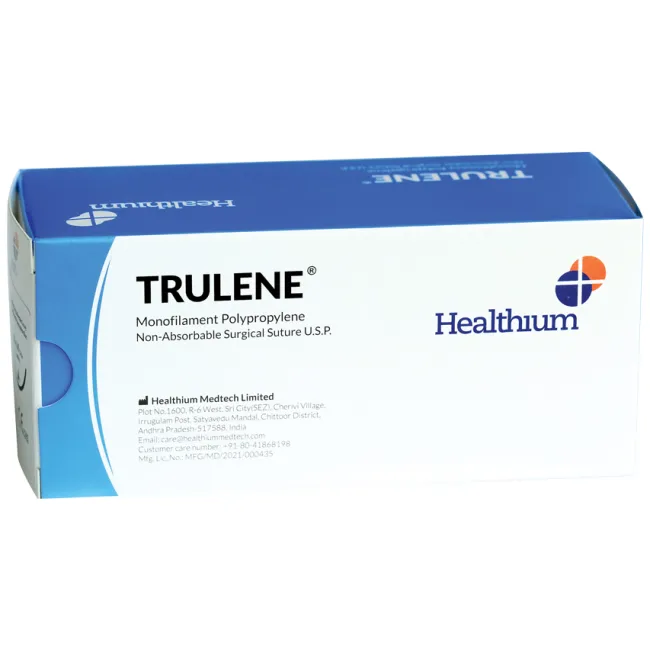 Fir de sutură neabsorbabil Trulene polipropilenă 3/0, ac drept 60 mm, 70 cm, albastru (cutie 12 buc)