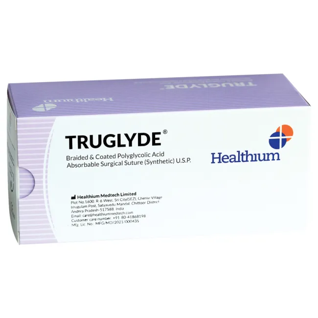 Fir de sutură absorbabil TRUGLYDE 5/0, ac rotund 17 mm, 75 cm, necolorat (cutie 12 buc)