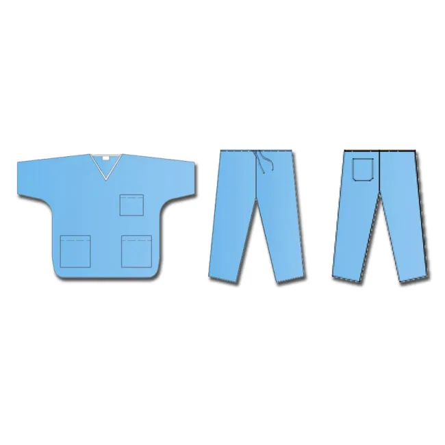 Uniformă medicală nesterilă din material nețesut, jachetă + pantalon, mărimea XL (cutie 50 buc)
