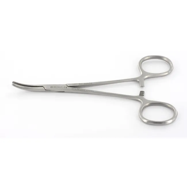 Pensetă hemostatică Mosquito curbată 14 cm din oțel inoxidabil