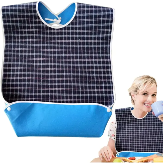 Bavetă impermeabilă pentru adulți, reutilizabilă, 46 × 76 cm – cu capse reglabile