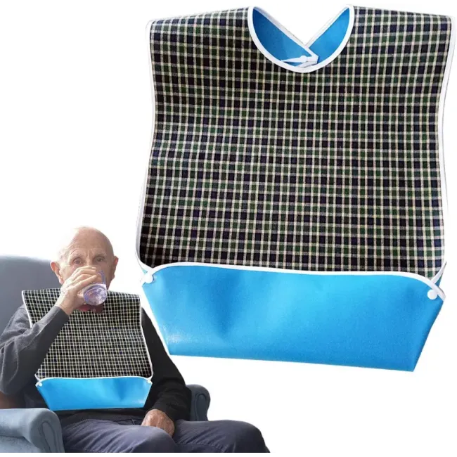 Bavetă impermeabilă pentru adulți, reutilizabilă, 46 × 76 cm – cu capse reglabile
