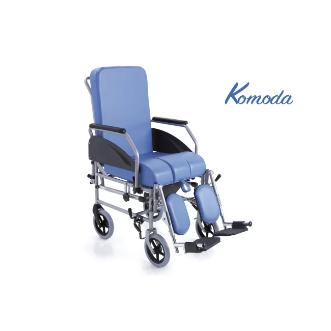 Scaun cu WC reclinabil pe roți Moretti Komoda RC330 – igienă, transport și confort, într-un singur scaun