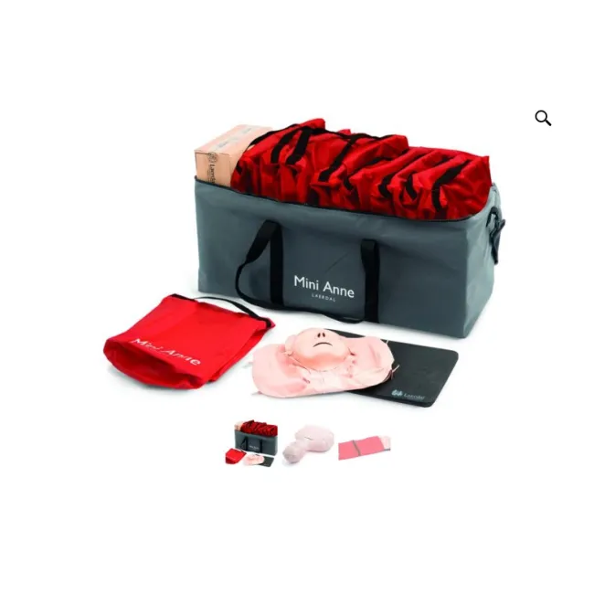 Set 10 manechine de resuscitare Laerdal Mini Anne Plus, cu accesorii și geantă de transport