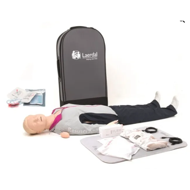 Manechin de resuscitare Laerdal Resusci Anne QCPR AED, corp complet, cu troler
