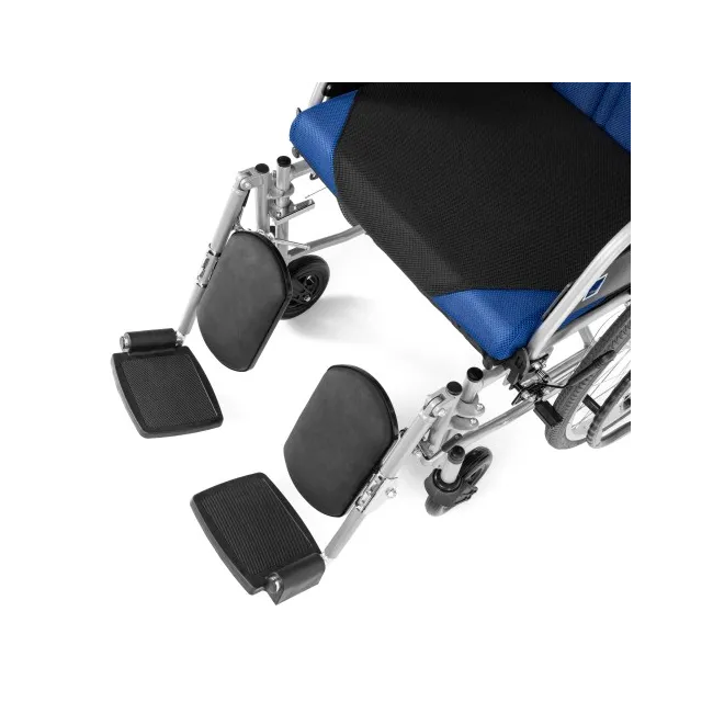 Scaun rulant manual din aluminiu Premium-TIM – albastru