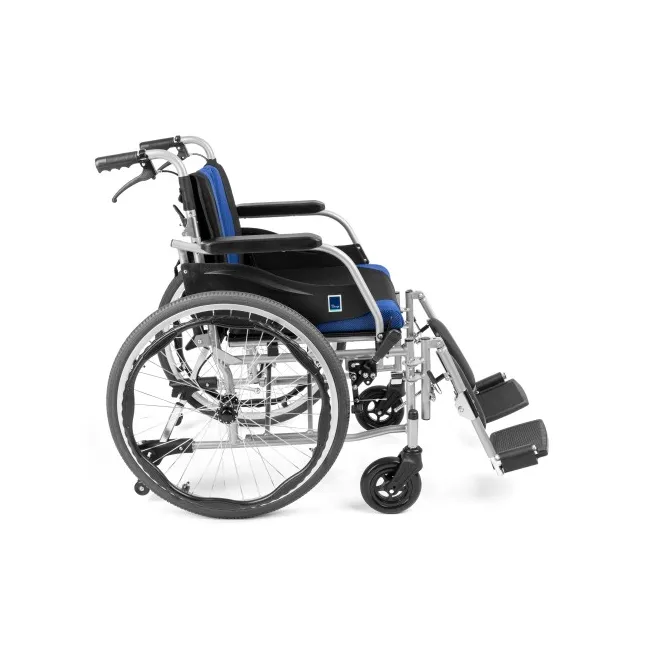 Scaun rulant manual din aluminiu Premium-TIM – albastru