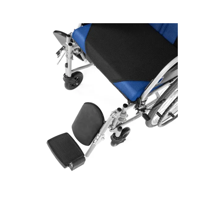 Scaun rulant manual din aluminiu Premium-TIM – albastru