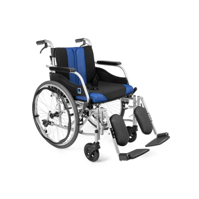 Scaun rulant manual din aluminiu Premium-TIM – albastru