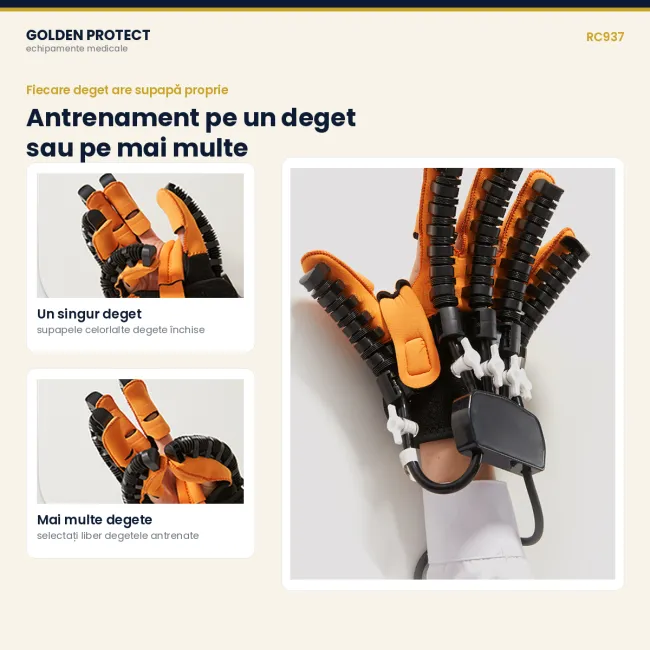 Mănușă robotică de recuperare a mâinii, cu mănușă oglindă, 9 niveluri, moduri automat / oglindă / rezistență,