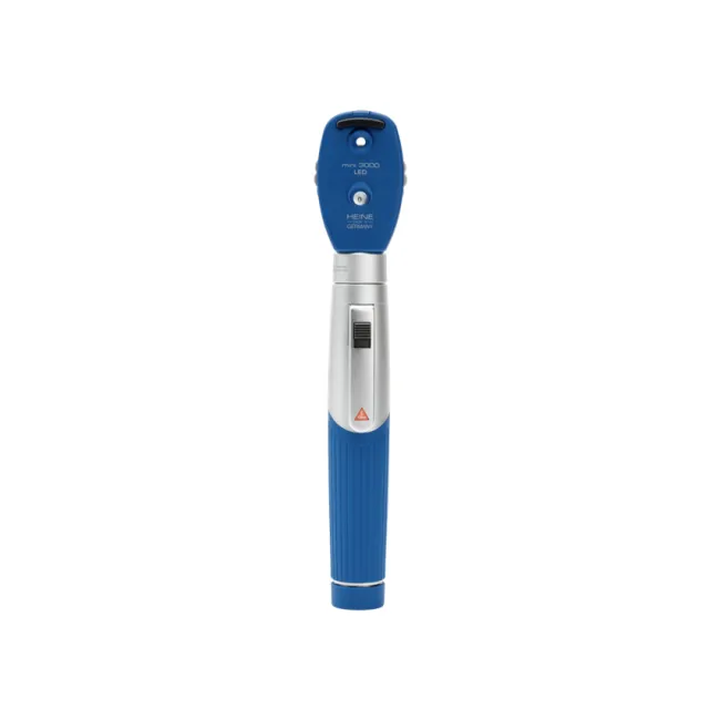 Oftalmoscop de buzunar HEINE MINI 3000 LED, albastru, cu mâner pe baterii (1 buc)