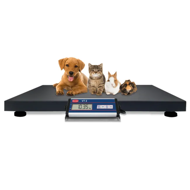Cântar veterinar profesional Wunder VT2 cu platformă vopsită, capacitate 150/300 kg (1 buc)