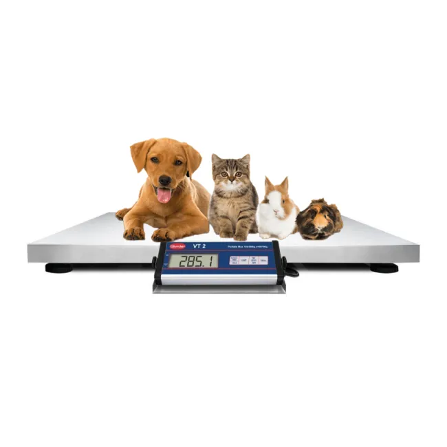 Cântar veterinar profesional Wunder VT2 cu platformă din inox, capacitate 150/300 kg (1 buc)