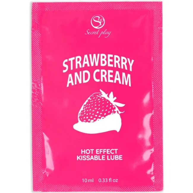 Lubrifiant intim cu efect de căldură Secret Play Strawberries & Cream – 10 ml