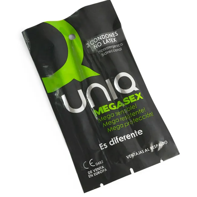 Prezervative fără latex UNIQ Megasex Sensitive – 3 bucăți