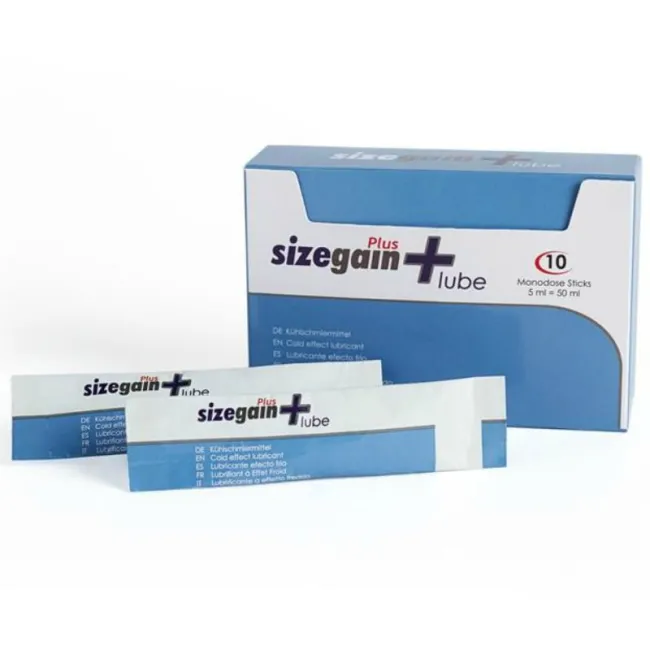 Lubrifiant intim cu efect de răcire 500 Cosmetics Sizegain Plus – 10 plicuri x 5 ml