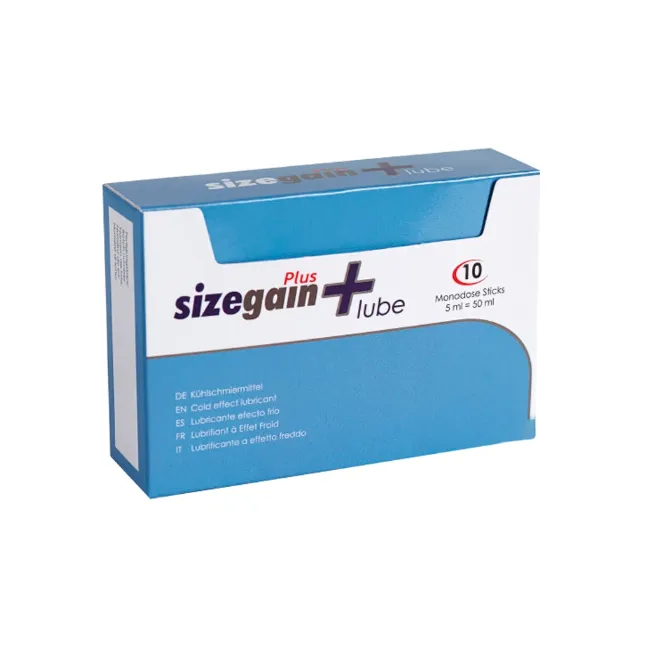 Lubrifiant intim cu efect de răcire 500 Cosmetics Sizegain Plus – 10 plicuri x 5 ml