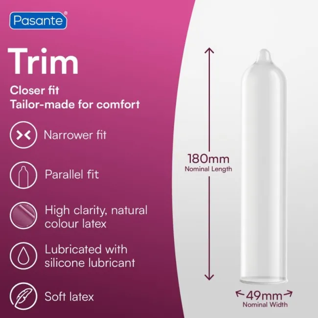 Prezervative Pasante Trim – dimensiune redusă, set 3 bucăți