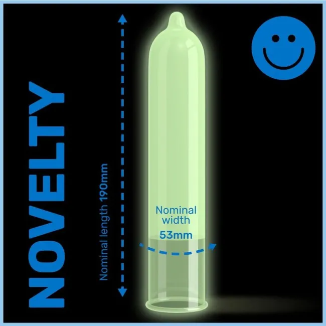 Prezervative Pasante Glow in the Dark – set 3 bucăți