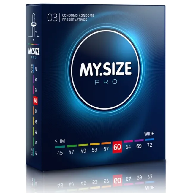 Prezervative MY SIZE PRO 60mm — potrivire precisă, 3 bucăți