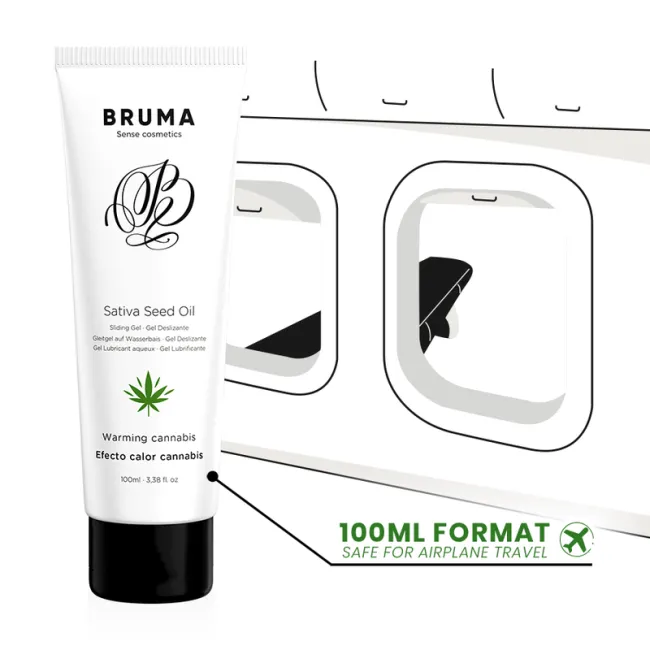 Gel lubrifiant cu efect de căldură și aromă de cannabis Bruma Sativa 100 ml