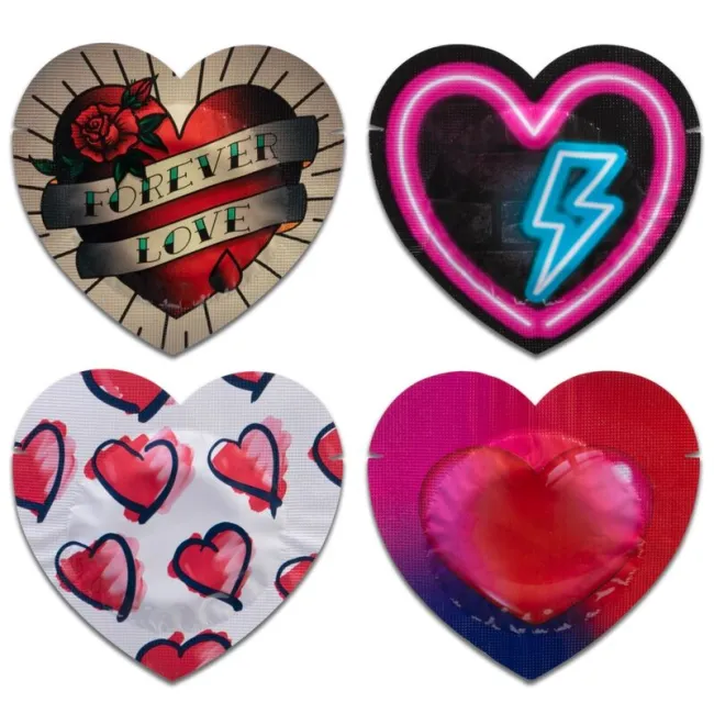 Prezervative Pasante Red Heart 144 buc – Formă Inimioară