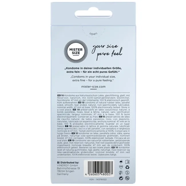 Prezervative Mister Size 47 mm – potrivire exactă, senzație maximă (10 buc.)