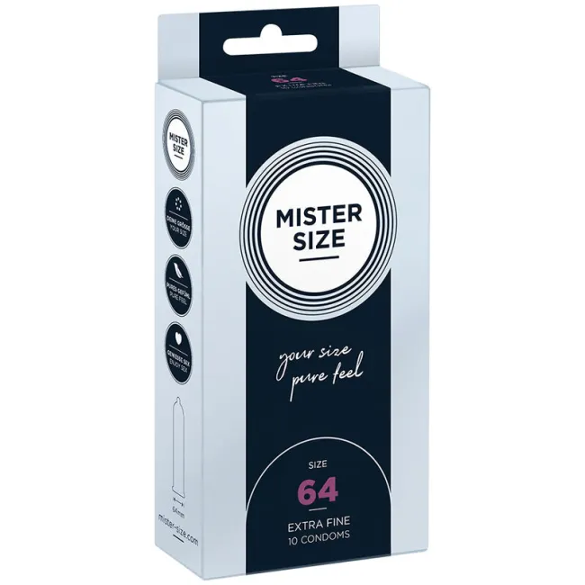 Prezervative Mister Size XXL 64mm — potrivire precisă, 10 bucăți