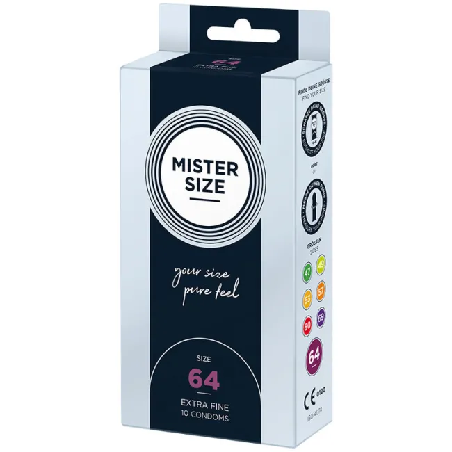 Prezervative Mister Size XXL 64mm — potrivire precisă, 10 bucăți