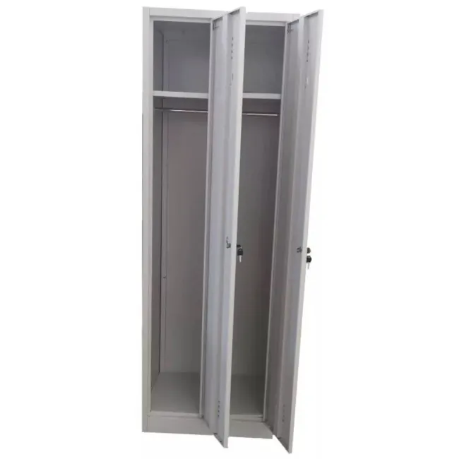 Vestiar metalic, 2 compartimente, bară umerașe, 600x450x1800mm, gri, A891/8 B4U