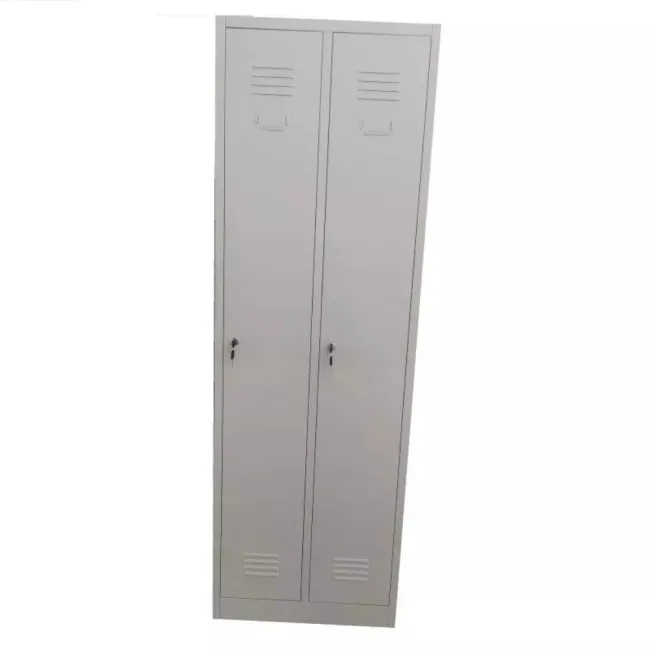 Vestiar metalic, 2 compartimente, bară umerașe, 600x450x1800mm, gri, A891/8 B4U