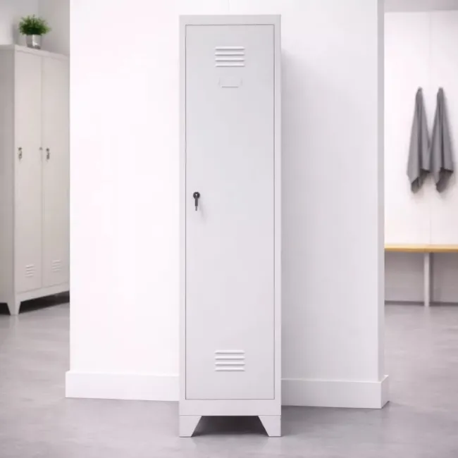 Vestiar metalic, 1 compartiment, cu picioare, 400x450x1800mm, gri, A872 B4U