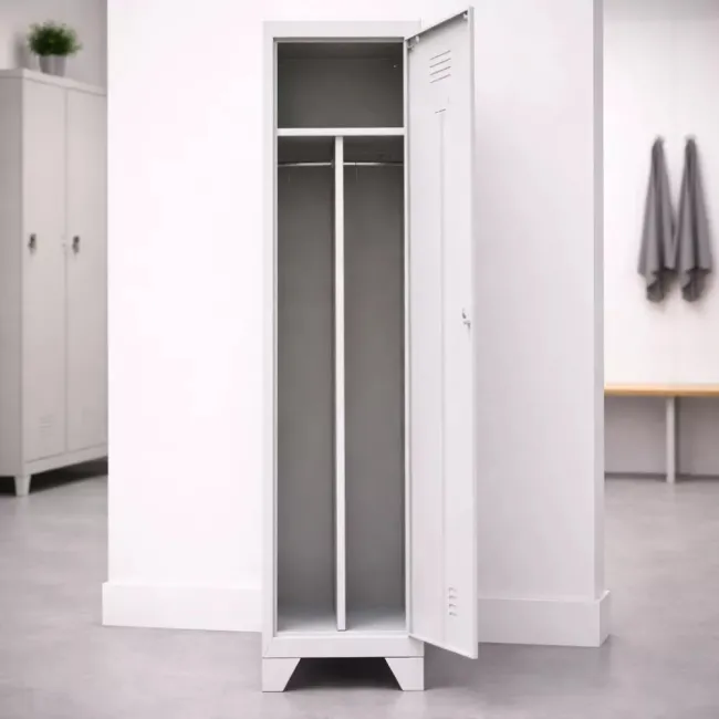 Vestiar metalic, 1 compartiment, cu picioare, 400x450x1800mm, gri, A872 B4U