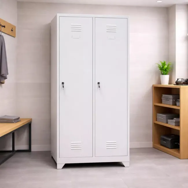 Vestiar compartimentat cu 2 uși 800x450x1800mm A888 CU PICIOARE FIXE
