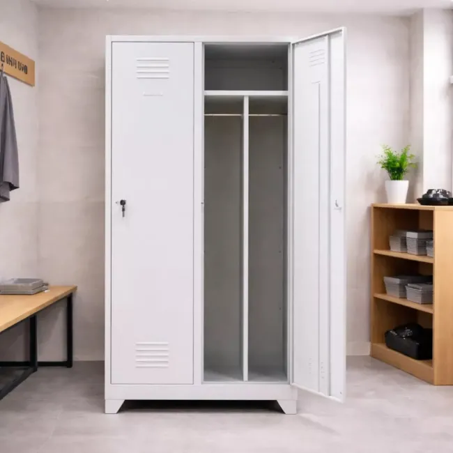 Vestiar compartimentat cu 2 uși 800x450x1800mm A888 CU PICIOARE FIXE