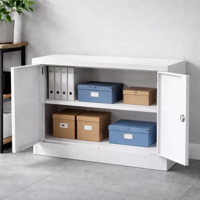 Fișet metalic, 2 uși, 1 poliță, 35 kg/poliță, 800x350x600mm, gri, B129 B4U