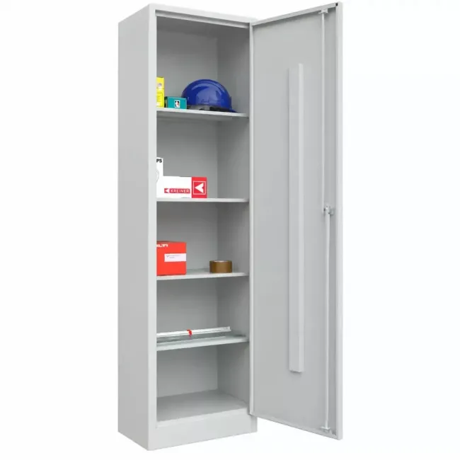 Fișet metalic 1 ușă 4 polițe 35kg/poliță 500X350X1800 B128 MONTAT