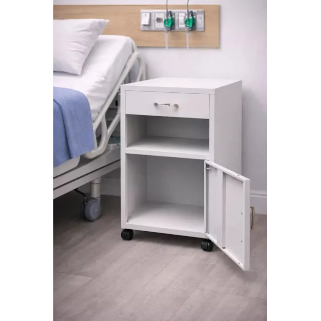 Noptieră metalică spital 450x430x800 mm MONTAT