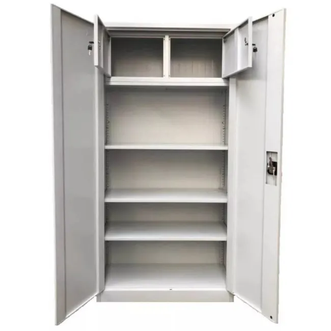 Fișet metalic cu 2 uși casetă și 4 polițe 35kg/poliță 900x400x1900mm cu picioare