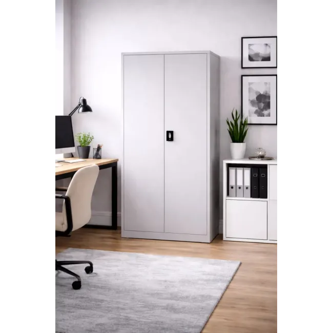 Fișet metalic, 2 uși, 3 polițe și 2 casete, 40 kg/poliță, 900x400x1800mm, gri, A180/6 B4U