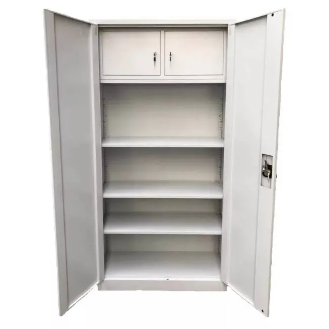Fișet metalic, 2 uși, 3 polițe și 2 casete, 40 kg/poliță, 900x400x1800mm, gri, A180/6 B4U