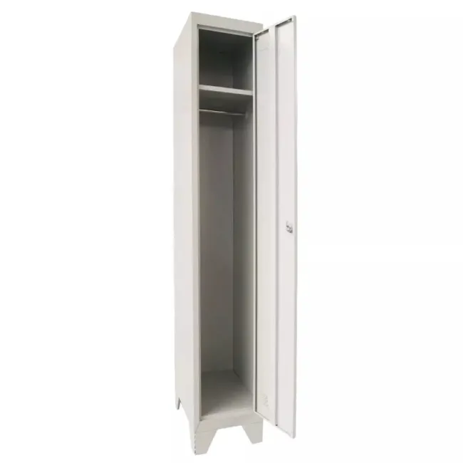 Vestiar metalic, 1 compartiment, bară umerașe, 312x450x1800mm, gri, A894 B4U, montat