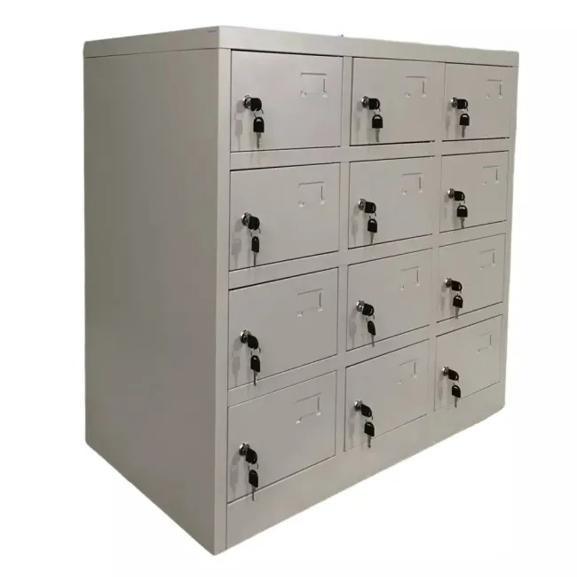 Vestiar metalic, 12 compartimente 3x4, 900x500x900mm, gri, B4U